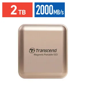 TS2TESD420G ポータブルSSD 2TB 最大2000MB/s iPhone MagSafe対応 4K ProRes撮影 USB 20Gbps 外付けSSD コンパクト ゴールド