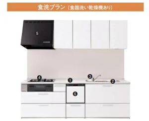 パナソニック システムキッチン Vスタイ ル標準食洗機付プラン W=270cm 扉グレード40 北海道・沖縄及び離島は配送不可