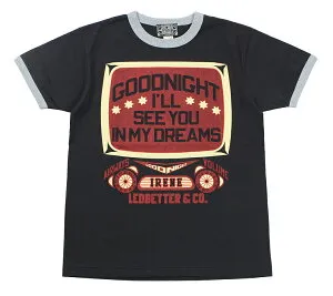 ’BO’S GLAD RAGS [100% Cotton Ringer Tee “Goodnight Irene” Washout Black×Heather Gray size.S,M,L,XL]
