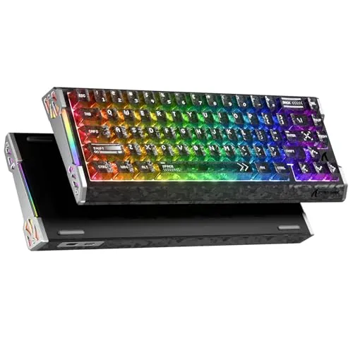 MAMBASNAKE x ATTACK SHARK R68HE カーボンファイバー キーボード ラピットトリガー USB-C有線 ポーリングレート8000Hz対応 調整可能なアクチュエーション搭載 RT0.005mm 256KHzスキャンレート 0.08m