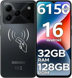 【限定4000円OFF】Android16 スマホ DOOGEE NOTE56PRO AI機能 6.56インチ 90Hz 32GB RAM+128GB ROM+2TB拡張対応 SIMフリー 4G LTE 8コア スマートフォン本体 6150mAhバッテリー 顔認証 Widevine L1 Netflix 1080P対応 NFC機能 デ