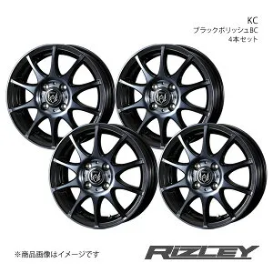 RiZLEY/KC デイズルークス B21A ホイール 4本セット 0040514×4【15×4.5J 4-100 INSET45 ブラックポリッシュBC】