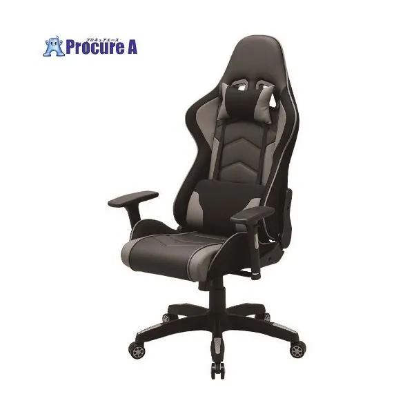 SANWA ゲーミングチェア ■▼203-1314 SNC-L18GY 1台