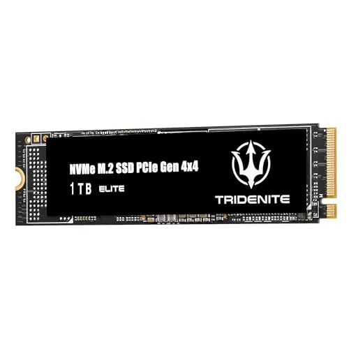TRIDENITE ELITE 内蔵SSD 1TB Gen4 PCIe NVMe M.2 2280 - 読み込み 最大7,200MB/秒、書き込み最大6,000MB/秒 - DDR4 1GB DRAMキャッシュ搭載