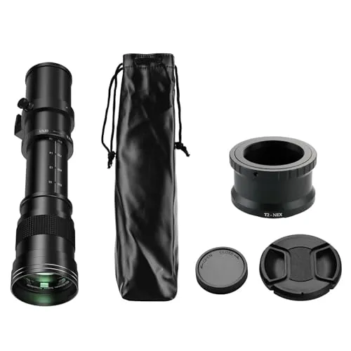 レンズです： 互換性がありますCanon EOS R1 EFマウント 420-800mm F8.3 マニュアル望遠ズームレンズ D850 D7500 D3400 D750 D810 DSLRに対応(For E mount 01)