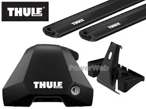THULE [フット:7205 ウイングバーエッジ ブラック:7214B/7214B キット:KIT5343] BMW 2シリーズ アクティブツアラー (U06)ルーフレール無車 2022～ ベースキャリアセット 1台分