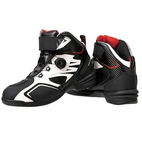 [ナンカイ] 南海部品 ストリームシティーテック5 ライディングシューズ NS-36 (ホワイト/レッド, 25.5cm)