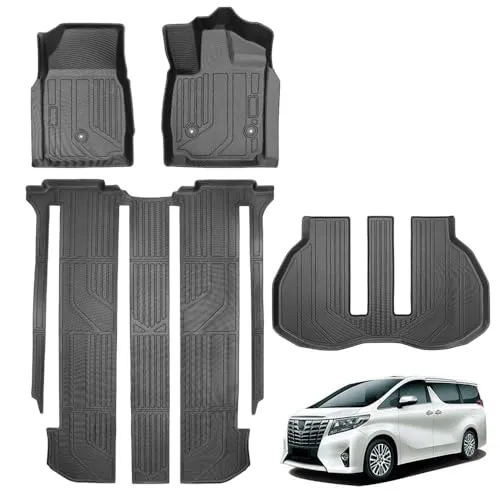 フロアマットトヨタ アルファード30系 対応 カーマットトヨタ アルファード ALPHARD 30系 ヴェルファイア VELLFIRE 専用設計 保護マット TPE素材 防水 滑り 防止 耐汚れ 取付簡単 カー用品 アクセサリー (1-3列目フロアマット+
