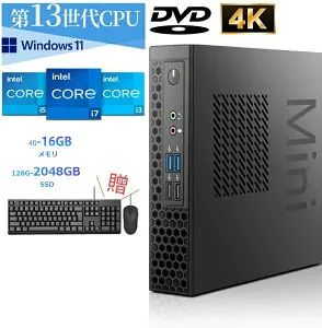 デスクトップパソコン ミニパソコン ミニPC Office付き 第14世代 Ultra5 125H Core i7 13500H 最大5.0GHz 小型 静音 pc 超軽量PC 小型 Windows11 16GB SSD 1TB DDR5/4 メモリ office2021 ゲーム 省スペース 2年保証