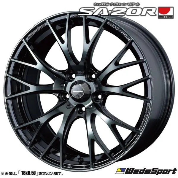 Weds ウェッズ WedsSport ウェッズスポーツ SA-20R 18インチ リム幅7.5J インセット+35 5穴 PCD114.3 WBC（ウォースブラッククリアー）送料無料 ホイール1本