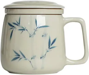 【25%OFFクーポン】マグカップ 北欧 蓋付き シンプル お洒落 おしゃれ 電子レンジ対応 260ml マグ カップ コーヒーカップ シンプル 茶こし付 スタイル1-グレー コップ 磁器 プレゼント ギフト 洋