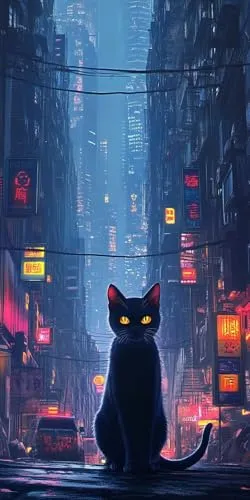 DIY ペイントバイナンバーキット 数字油絵 アクリル絵具 & ブラシ付き 大人 & 子供 & 初心者向け フレームレス 猫の町 大サイズ デザイン 手作り油絵 キャンバスアート リビング/オフィス壁飾り インテリア手工芸 100x200cm 汎用サイズ