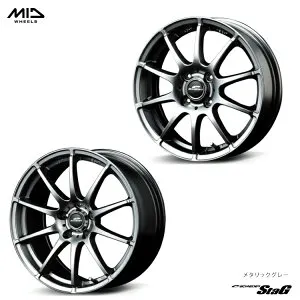 16インチ 5H100 6.5J 6.5J+48 5穴 シュナイダー スタッグ ホイール (1本/2本/4本) メタリックグレー MID WHEELS SCHNEIDER StaG 送料無料 エムアイディー ホイール