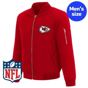 【送料無料】 NFL公式 JH Design メンズ ナイロンジャケット ライトウェイトアウター スタジャン ジャンパー アメフト カンザスシティ・チーフス Kansas City Chiefs Lightweight Nylon Bomber Jacket