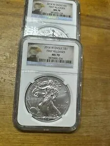 2014-W $1 アメリカン シルバー イーグル NGC MS70 |初リリース - Bald Eagle Label