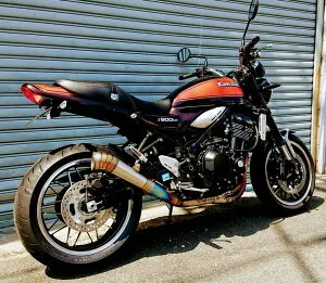 ASAHINA RACING アサヒナレーシング フルチタンEX GPスタイルメガフォン仕様 Z900RS KAWASAKI カワサキ フルエキゾーストマフラー マフラー オプション専用バッフル：あり(サイレンサー内臓樽型バッ