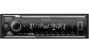 ケンウッド U340BMS USB/iPod/Bluetoothレシーバー MP3/WMA/WAV/FLAC対応 フロントUSB/AUX端子 CDナシのメディア専用1DINプレイヤー U340-BMS
