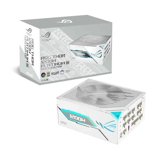 ASUS PSU ROG Thor 1200W Platinum III White Edition ATX 3.1対応 80プラスプラチナ認定 電源ユニット ROG-THOR-1200P3-WHITE-GAMING 国内正規代理店品