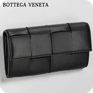 ボッテガ・ヴェネタ 長財布 レディース ブランド BOTTEGA VENETA レザー Italy 742694-V3UO3 8425 ブラック