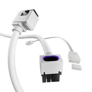 AsiaHorse Hydrus 8ピン GPU用スリーブケーブル GPU用PC電源 延長ケーブル (18 AWG高性能銅コア) 30CM 1本の8ピン 延長 600Wの16 AWG PC電源ユニットに対応しHydrus-8PIN-A-白