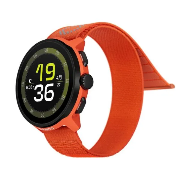 保護フィルム付き SUUNTO RUN Coral Orangeテキスタイルストラップ (スント ラン コーラルオレンジ) 国内正規品 SS051112000 ランニングウォッチ 心拍計 GPS