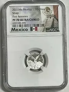 2021-Mo Mexico - Libertad 1/20 Onza Silver Proof - NGC PF70UC 初リリース!!
