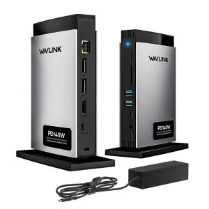 WAVLINK11-in-1USB-Cドッキングステーション、3画面モード出力、デュアル8KHDMI+8KDP、PD3.1