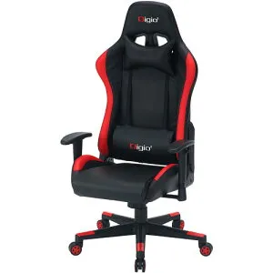 ナカバヤシ ゲーミングチェア PUレザー張り レッド GMC-101-R 可動肘 ヘッドレスト ランバーサポート 上下昇降機構 座面/背もたれ連動ロッキング機構 背もたれロッキング機構 スチールフレー