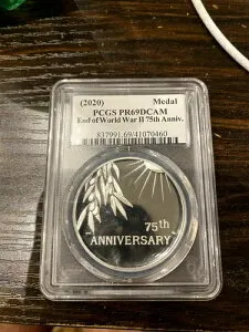 2020 V75 第二次世界大戦記念銀メダル PCGS PR69DCAM