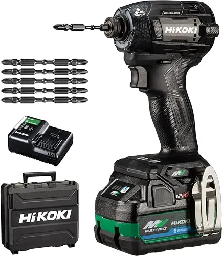 【セット買い】【Amazon.co.jp限定】 HiKOKI(ハイコーキ) 36V充電式インパクトドライバー WH36DD(XPBSZ) + 力こぶビット(スレンダー) 0033-5701