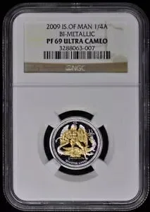 2009 IS.OF MAN バイメタル 1/4A NGC PR69DCAM