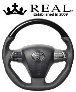 REAL STEERING オリジナルシリーズ トヨタ RAV4 後期 30系用 カラー：ピアノブラック(ブラックステッチ) (E20-PBW-BK)【ハンドル】【自動車パーツ】レアル ステアリング