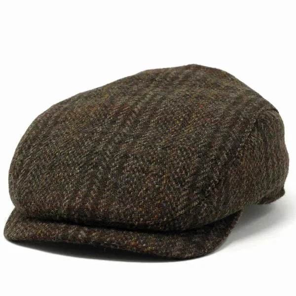 ハリスツイード ハンチング帽 ブランド生地 WIGENS ブランド 北欧ブランド Harristweed ハンチング 茶 大きいサイズ ウィゲン ツイード ブラウン