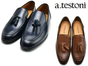 ア テストーニ タッセルローファー a.testoni TASSEL LOAFER MS47693 CAMEL INDIGO 靴メンズ靴 シューズ ビジネス ドレス 靴