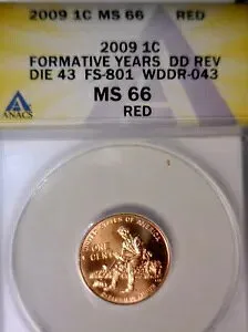 2009 エラー ANACS MS66 RD WDDR #043 リンカーン セント コイン BEST OF ダブルド ダイ FS #801