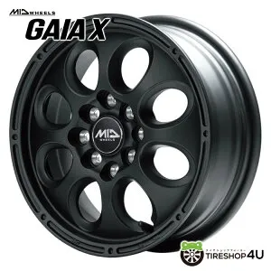 【最大P25倍】 14インチ MID GAIA X14x5.0 4/100/114.3 34 フルマットブラックガイアX プロボックス/NV200バネット 新品アルミホイール1本価格MID Wheels マルカ 4本購入で送料無料