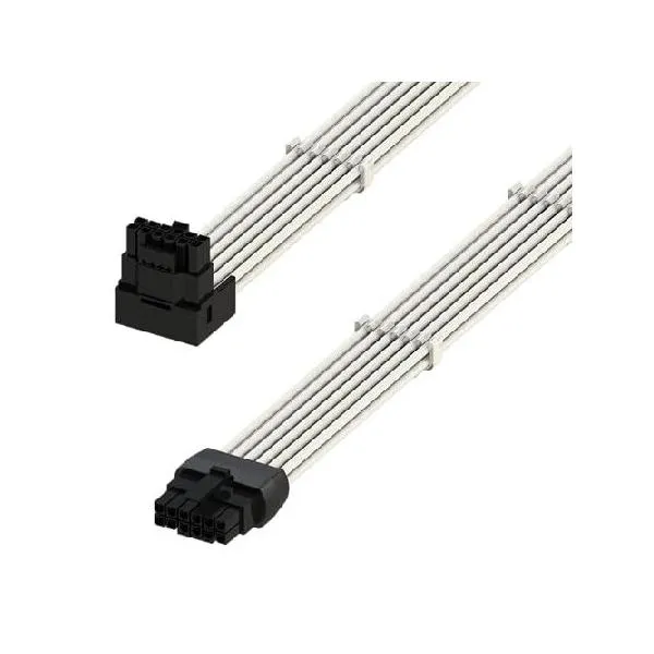 LINKUP - AVA Right Angle 600W PCIE 5.0 16Pin (12+4) High Current Power Cable | 成形、はんだ付き、スリーブタイプ16AWG | RTX5000・RTX4000・RTX3_並行輸入