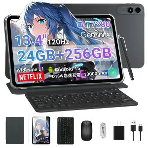 【4,000円クーポンOFF＆8点特典付き】タブレット 13インチ FHD+120Hz大画面 Android15 Wi-Fiモデル RAM24GB ROM256GB 大容量 8コア 高性能 アンドロイド 15 本体 タブレットpc 格安タブレット AI ゲーム 動画