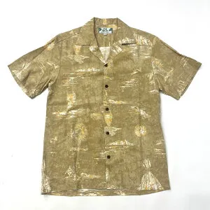 トゥーパルムズ TWO PALMS オープンカラー ハワイアンシャツ S/S Hawaiian Shhirt Rayon VINTAGE HAWAII-Volcano Khaki