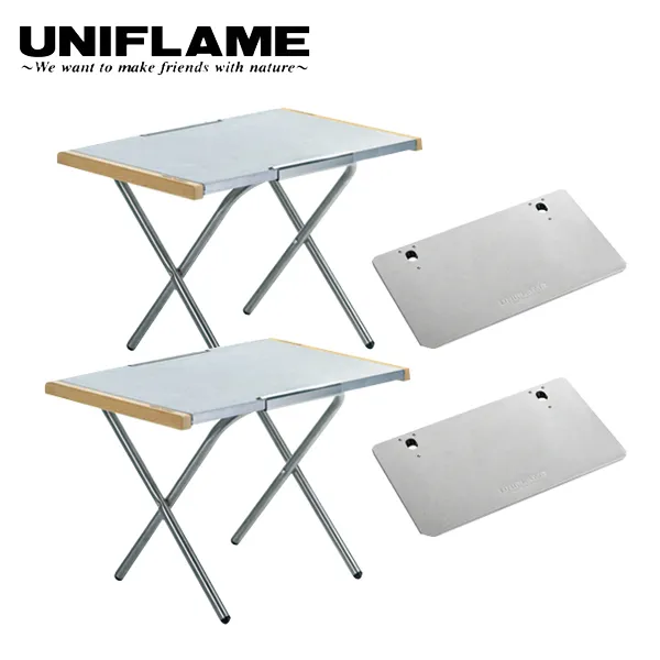 ユニフレーム 焚き火テーブル 2台 & レッグラック 2台 セット アウトドア キャンプ テーブル 机 折りたたみ 682104 682135