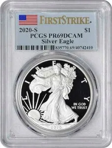 2020-S 1ドル アメリカン シルバー イーグル PR69DCAM ファーストストライク PCGS