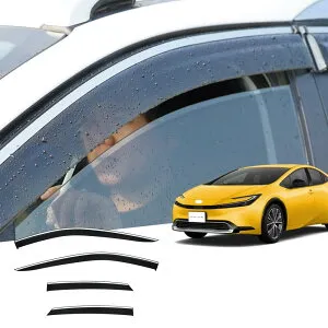 For 新型プリウスPRIUS 60系 ZVW60 ZVW65 MXWH60 MXWH65（2023年～）高級サイドドアサンバイザーサイドウィンドウサンバイザークロームトリム付きレインシールドウィンドウインテリアエプリウスアク