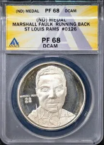 シルバー セントルイス ラムズ スーパーボウル マーシャル フォーク PF68DC ANACS # 7625666 + ボーナス