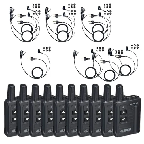 アルインコ ALINCO 薄型 ・ 軽量 ・ 中継機 対応 特定小電力 トランシーバー DJ-PX31B + 対応 BLUE CENTURY イヤホンマイク セット(カナルイヤホン型イヤホンマイク【I018H】,10台セット)
