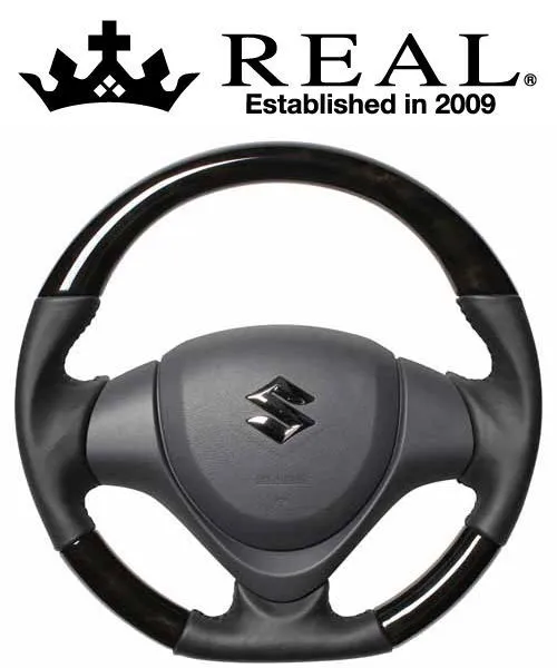 REAL STEERING オリジナルシリーズ スズキ ワゴンR スティングレー MH34S/MH44S用 ブラックウッド MR31-BKW-BK