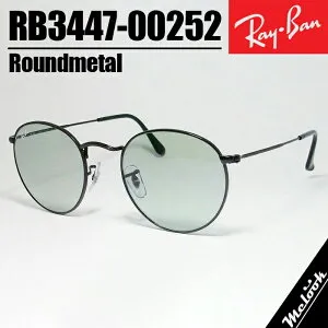 Ray-Ban レイバン RB3447 グリーングレー ラウンドメタルサングラス ROUNDMETAL Round Metalブラック × グリーンビンテージBlack × Green Grayルックスオティカジャパン正規品