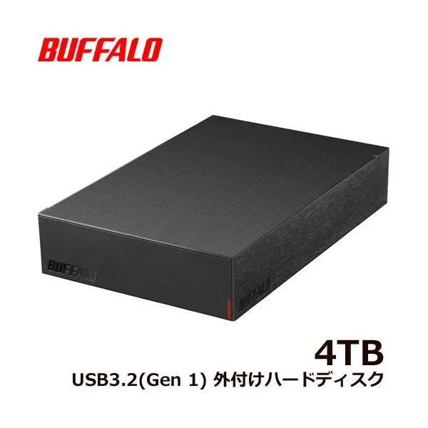 外付HDD バッファロー HD-LE4U3-BB [USB3.2(Gen.1)対応外付けHDD 4TB ブラック]