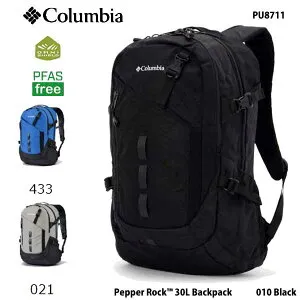 30L コロンビア PU8711 ペッパーロック30L Columbia Pepper Rock 30L Backpack リュックサック アウトドア ハイキング 旅行 タウンユース PC15インチ対応 010 Black ブラック 021 Grey Ash 433 MBlue