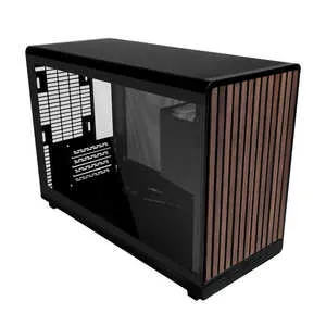 LIANLI PCケース ［Micro ATX / Mini-ITX］ (木製フロントパネル/サイドガラスパネル) ブラック A3-mATX-WDG Black