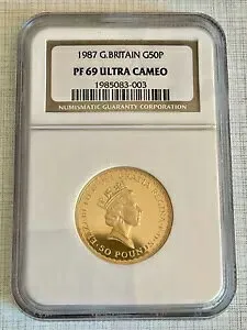 イギリス 1987 ブリタニア 50 ポンド ゴールド プルーフ コイン NGC PF69 UC SKU# 731